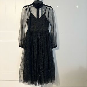 UNIQUE VINTAGE | Glitter Mesh Dress